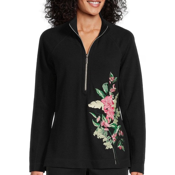 Tommy Bahama Aruba Embroidered Half-Zip Sweatshirt - Picture 3 of 7